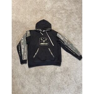 Hoyt Hoodie Mens XL Black Camo Logo Pullover Outdoor Hunting Fleece Lined